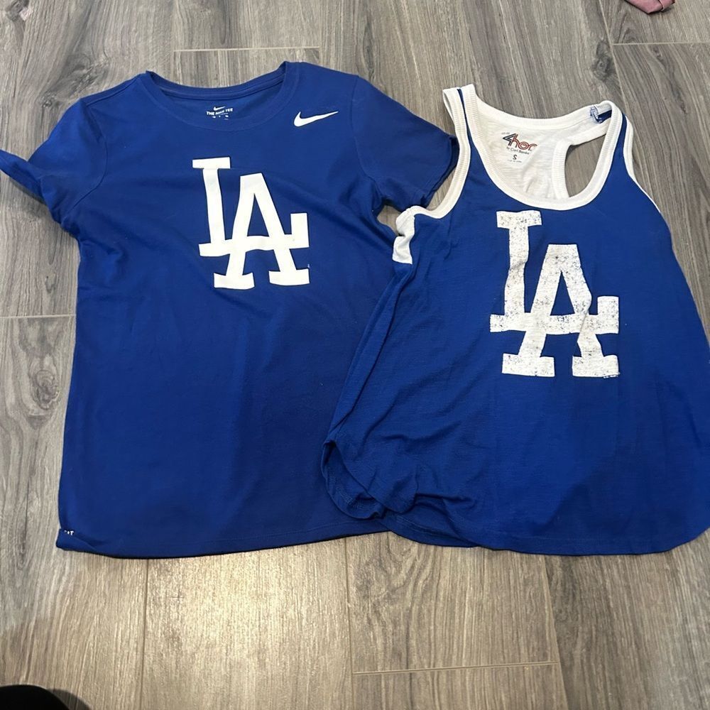 Blue LA Logo T-Shirt and Tank Top